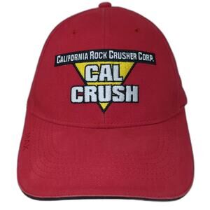 Triple Crown Baseball Cap Red Yellow Hat OS California Rock Crusher Cal Crush